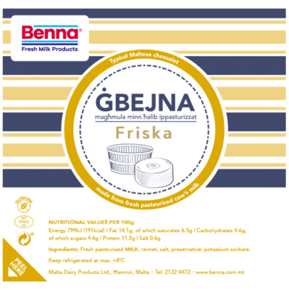 Benna Gbejna Friska 120g