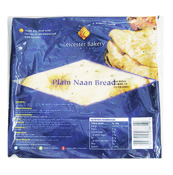 Leicester Bakery Plain Naan Bread 4pcs.