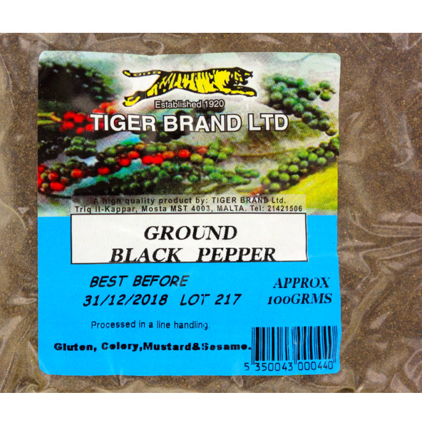 Tiger Brand Herbs && Spices Ground Black Pepper 100 grms
