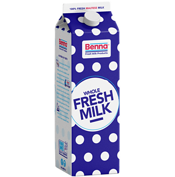 Benna Fresh Milk Whole 3.5% Fat 1ltr