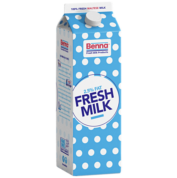 Benna Milk 2.5% Fat 1ltr