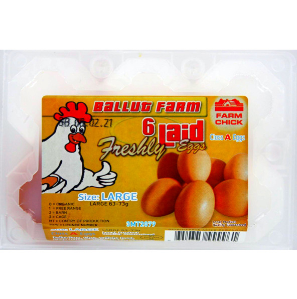 Ballut Farm Fresh Eggs Class A  6 pcs.