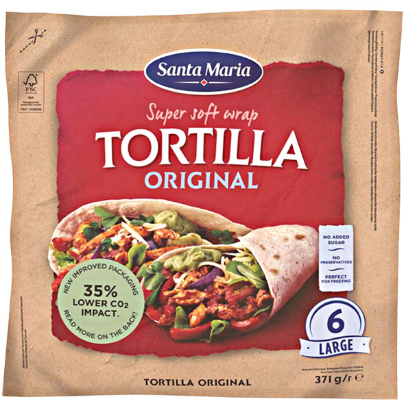 Santa Maria 6 Large Flour Tortillas 371g
