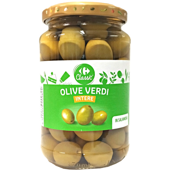 Carrefour Whole Green Olives 360g
