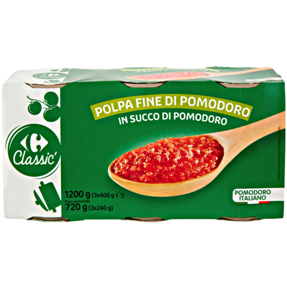 Carrefour Fine Tomato Pulp X3 400g