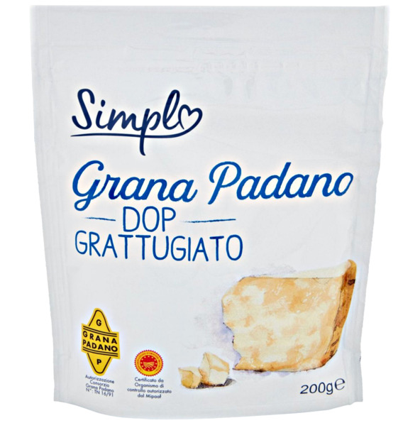 Simpl Grated Grana Padano Dop 200g