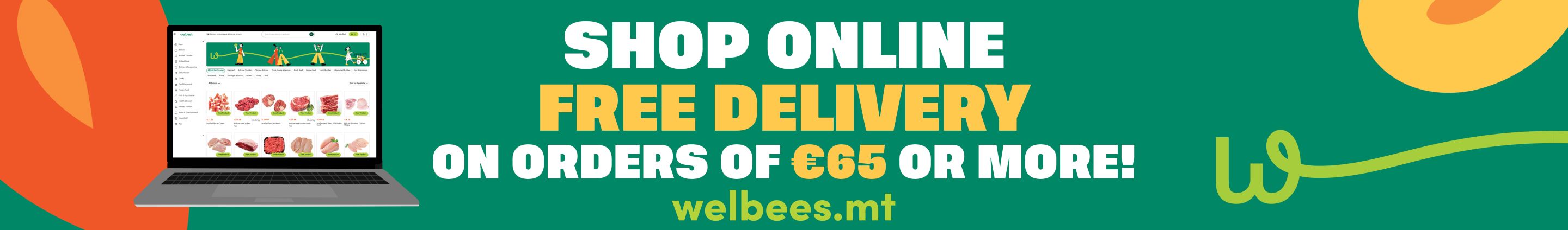 Delivery €65 home page banner